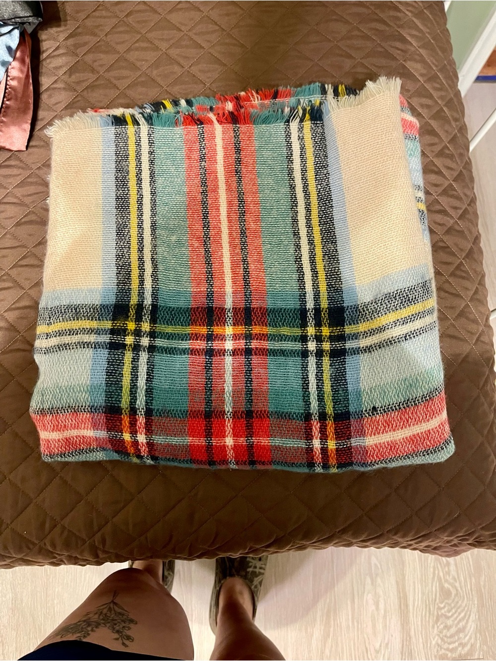 Cozy Multicolor Plaid Blanket Scarf